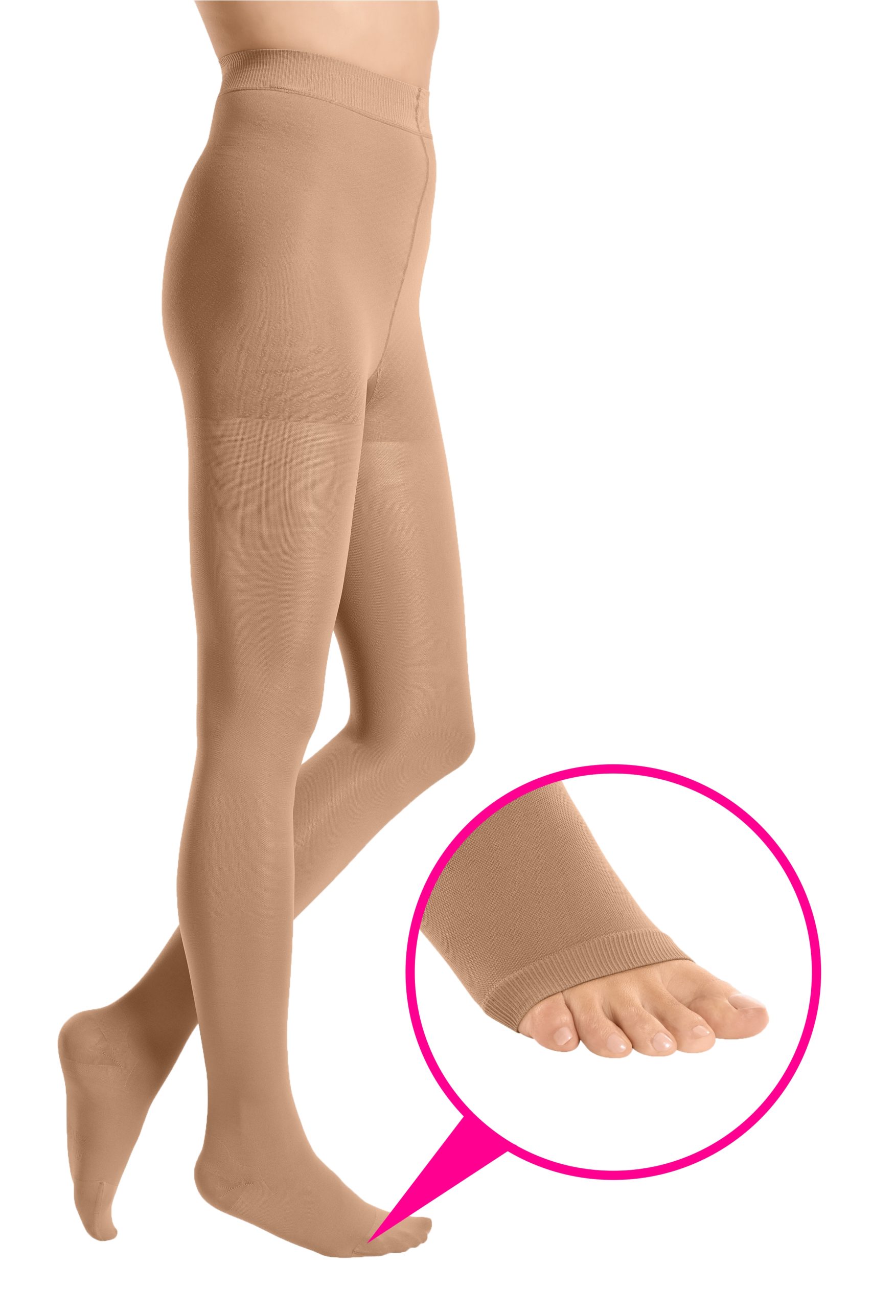 duomed® smooth panty open toe - Медицинские компрессионные колготки с открытым  носком сочетающим в себе медицинскую эффективность и стильную элегантность  для лечения заболеваний вен с оптимальным соотношением цена/качество
